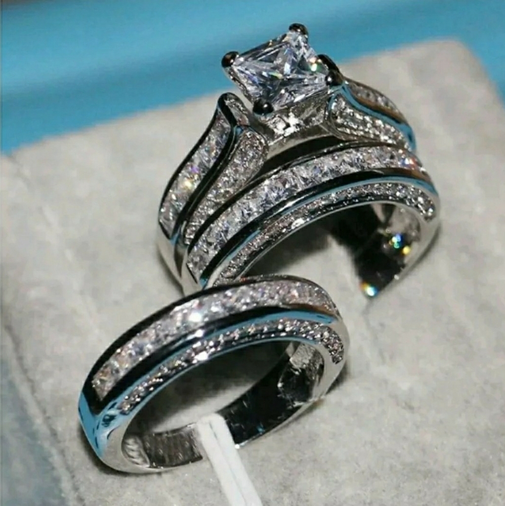2.8ct Vintage Milgrain Bridal Set